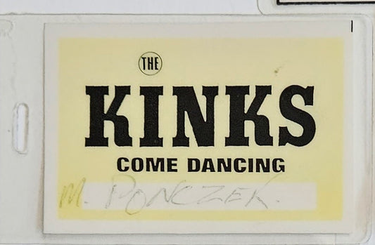 The Kinks Come Dancing Crew Laminate Pass | Mike Ponczek's Closet