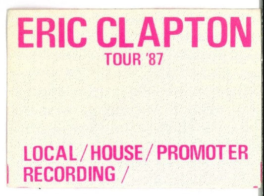 Eric Clapton Tour '87 Unused Press Pass