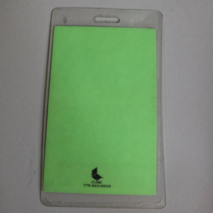 Audioslave Lollapalooza 2003 Meal Ticket – back, solid green Cube credential card in original sleeve