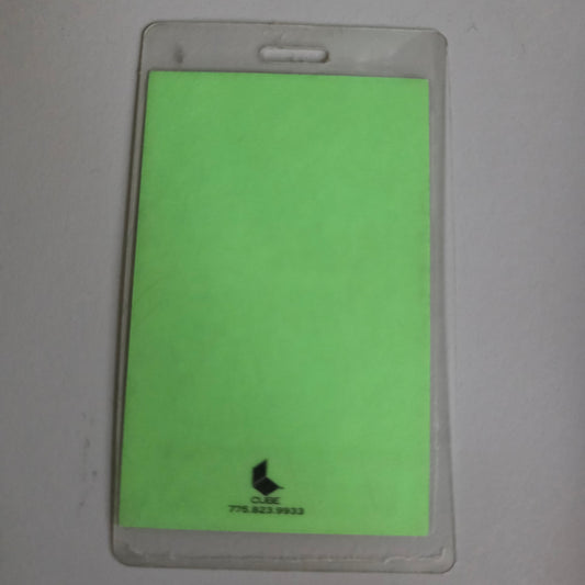 Audioslave Lollapalooza 2003 Meal Ticket – back, solid green Cube credential card in original sleeve