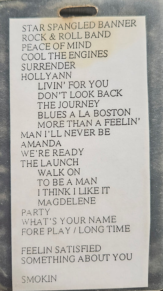 Boston – Setlist All Access Laminate | Johnny "JW" Roberts Closet