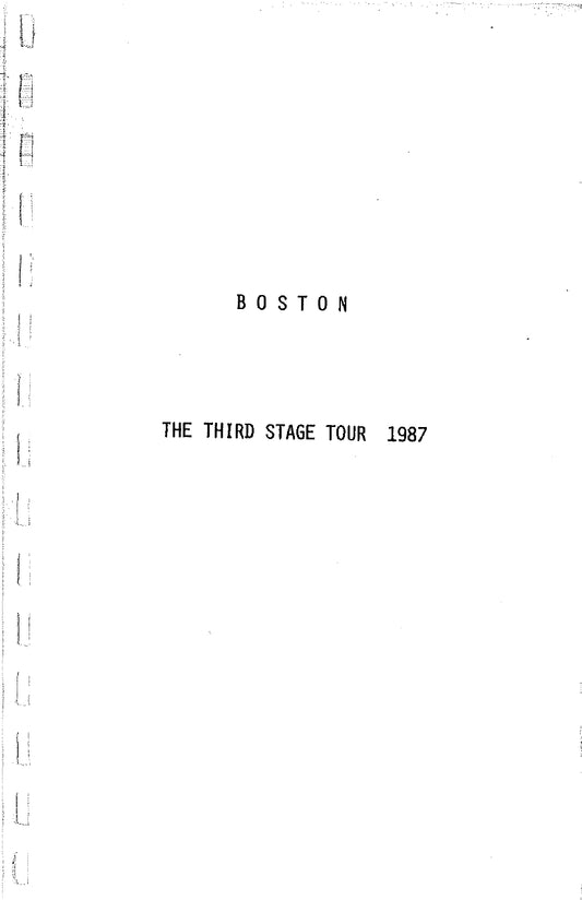 Boston — Third Stage Tour 1987, Original Complete Tour Itinerary Booklet (JW Roberts Personal Copy)