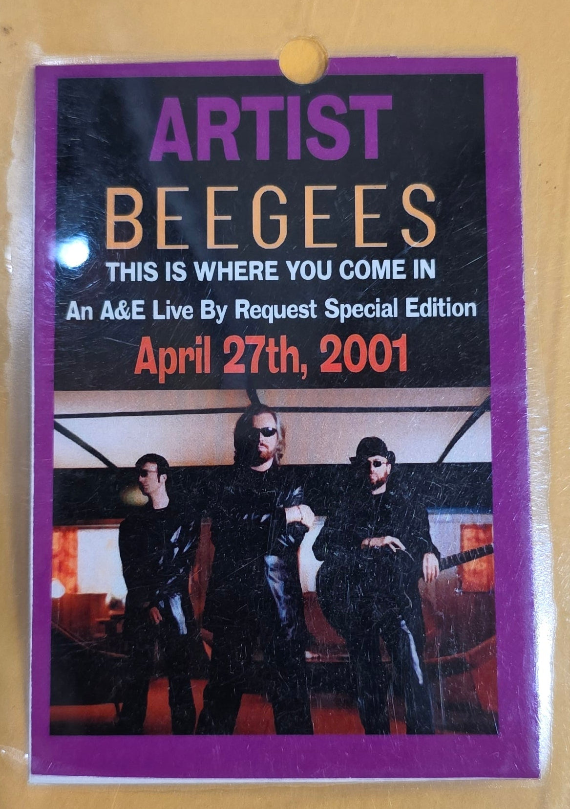 Bee Gees – A&E Live By Request Artist Laminate, April 27, 2001 | Johnny "JW" Roberts Closet