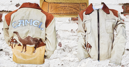 Vintage Camel Cigarettes Leather & Harako Fur Jacket