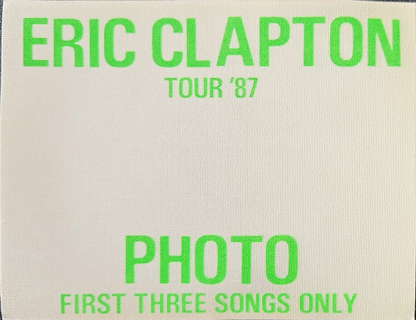 Eric Clapton 1987 Tour PHOTO Pass