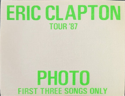 Eric Clapton 1987 Tour PHOTO Pass
