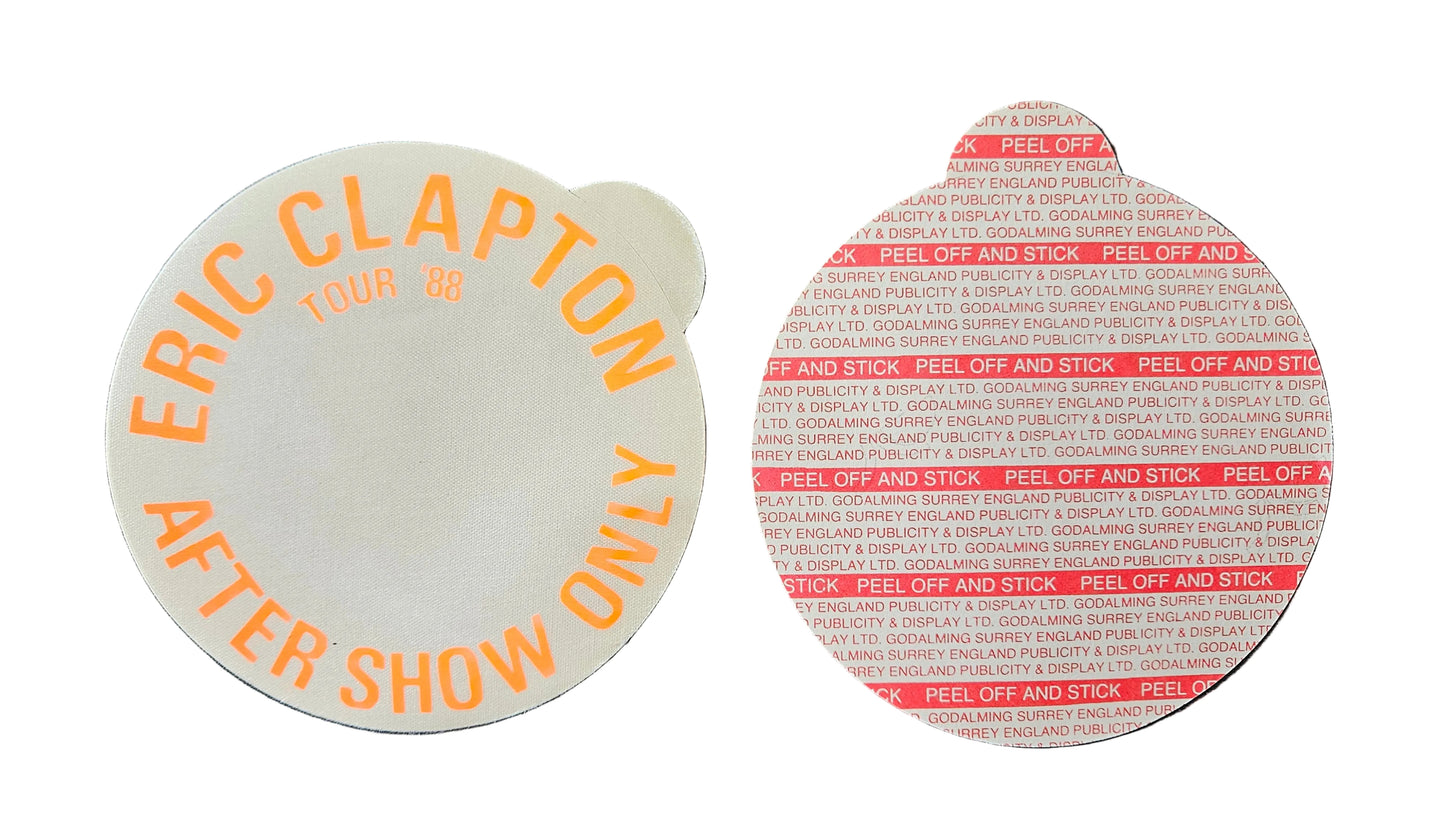 Eric Clapton – 1988 Tour Blank Unused Satin Cloth Backstage Pass | Mike Ponczek's Closet