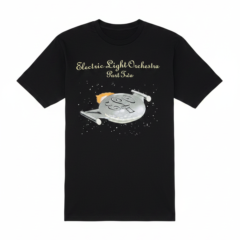 ELO Part II World Tour 1991 vintage t-shirt — front with spaceship graphic