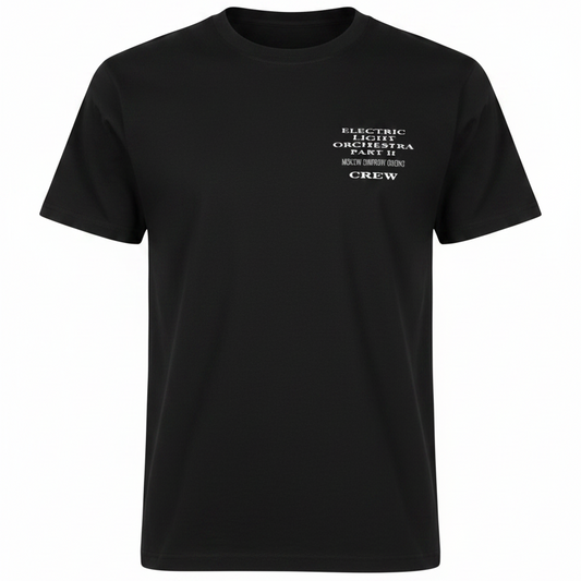 ELO Part II Moscow Symphony Orchestra 1991 crew shirt — left chest print on black tee