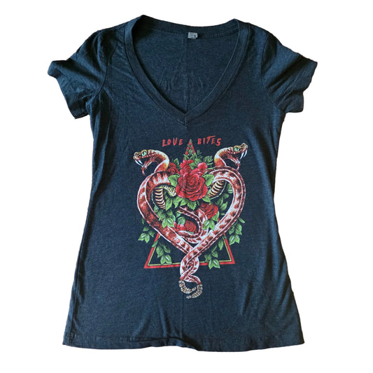 Def Leppard Love Bites Tour 2014 women's v-neck tee front