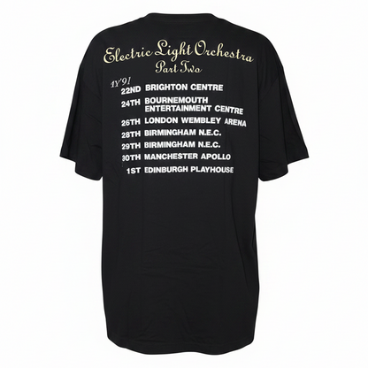 ELO Part II World Tour 1991 vintage t-shirt — back with UK tour dates