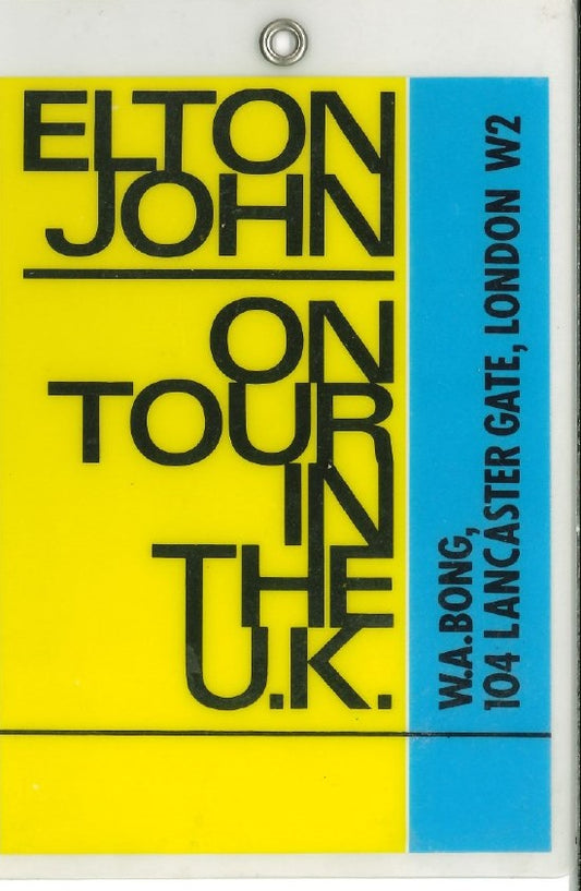 Elton John UK Tour Crew Laminate & Baggage Tag | Mike Ponczek Collection