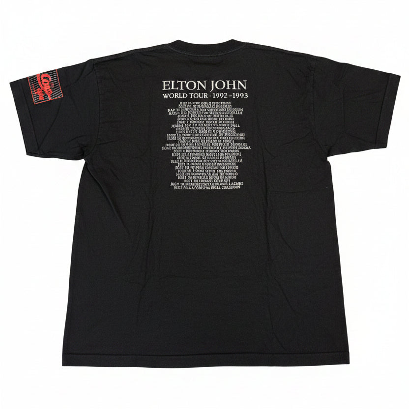 Elton John World Tour 1992-1993 tee - back with full European tour dates