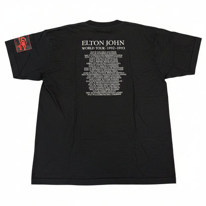 Elton John World Tour 1992-1993 tee - back with full European tour dates