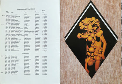 Genesis 1975 programme interior - band photos Peter Gabriel Phil Collins