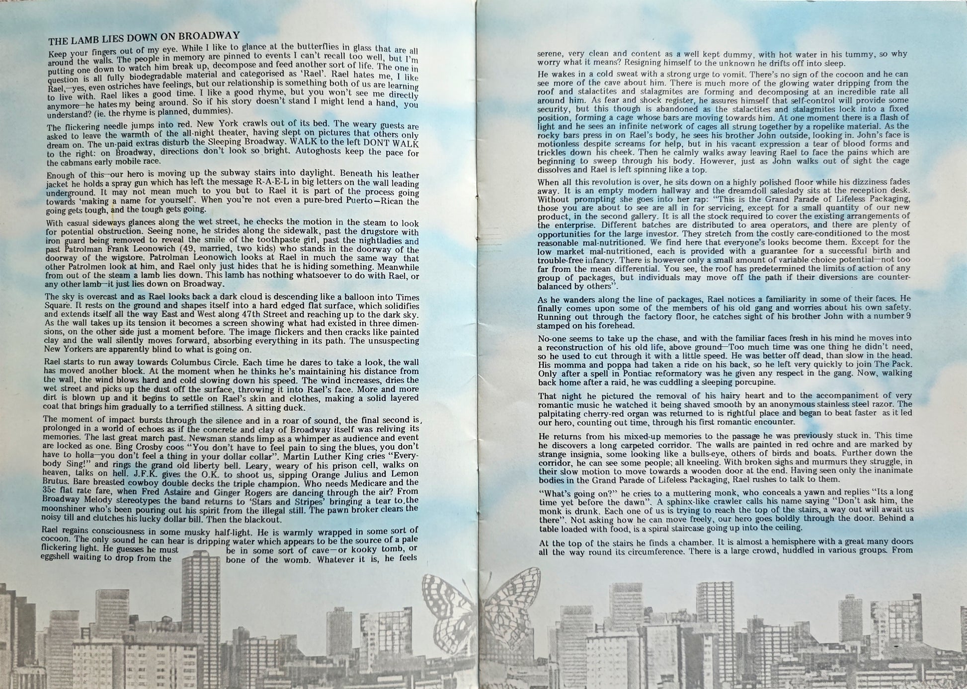 Genesis 1975 programme interior - Peter Gabriel Tony Banks