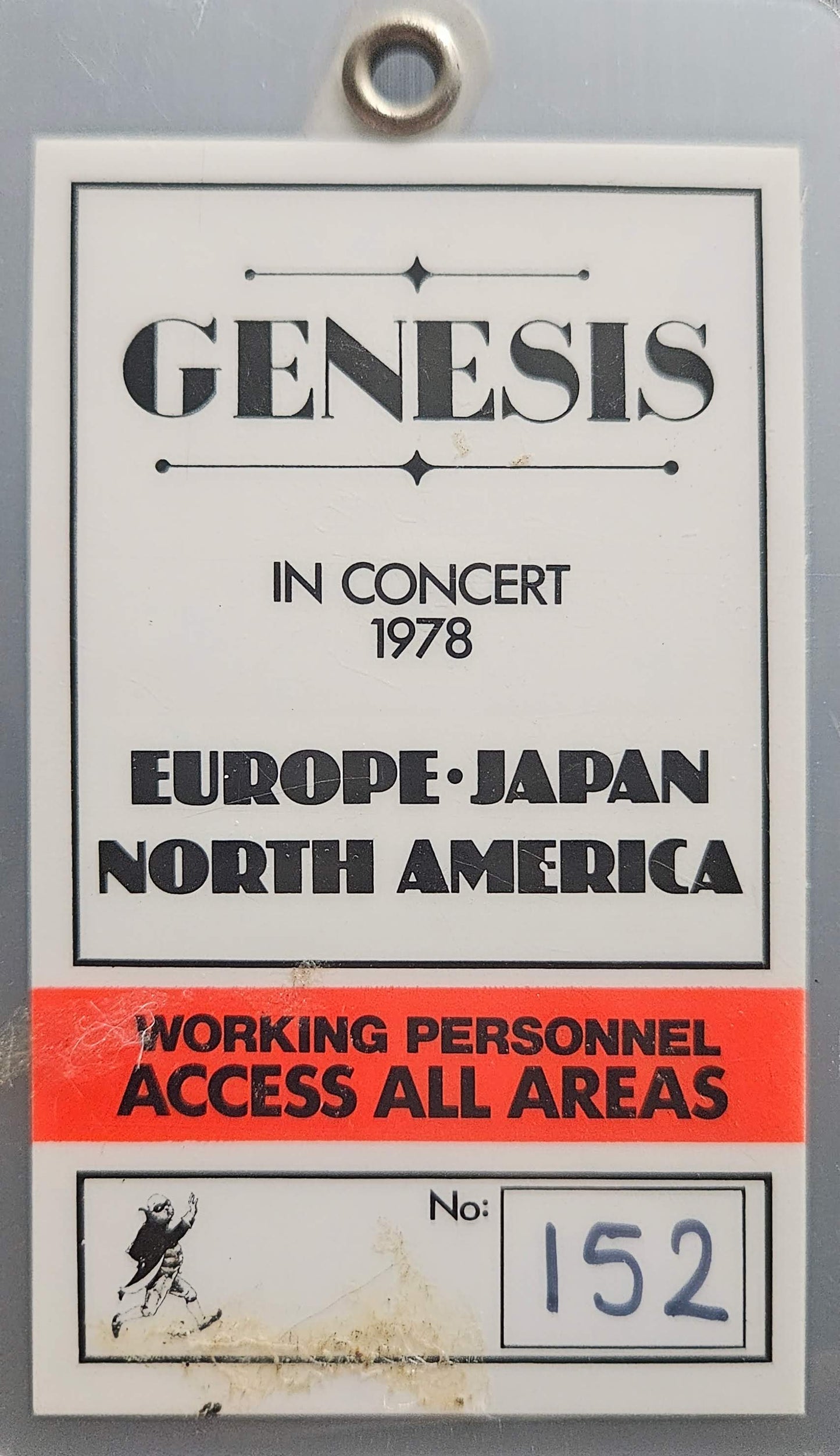 Genesis – 1978 World Tour Working Personnel Access All Areas Laminate | Johnny "JW" Roberts Closet