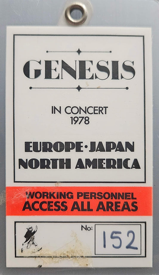 Genesis – 1978 World Tour Working Personnel Access All Areas Laminate | Johnny "JW" Roberts Closet