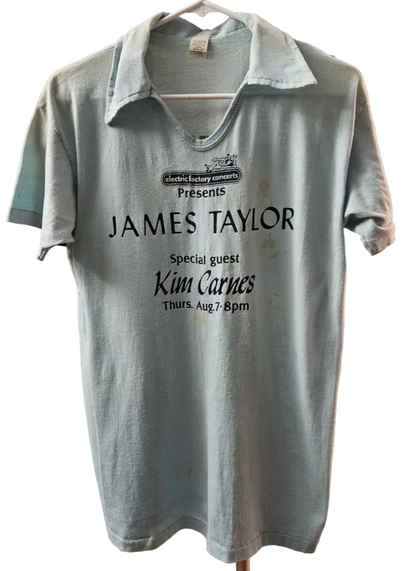 James Taylor “Electric Factory” w/ Kim Carnes (8/28/80) Vintage V-Neck Polo — original shirt photo from Bill Doc Gans collection