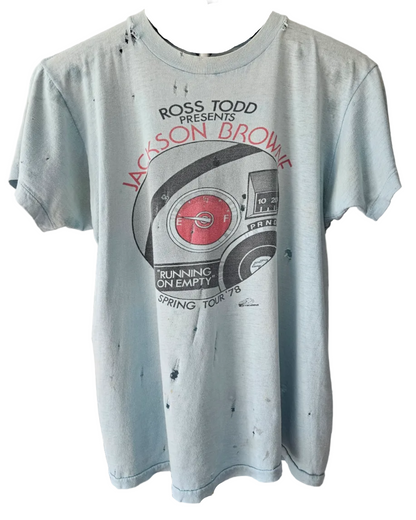 Jackson Browne “Runnin’ On Empty” (Ross Todd, 1978) Vintage T-Shirt — original shirt photo from Bill Doc Gans collection