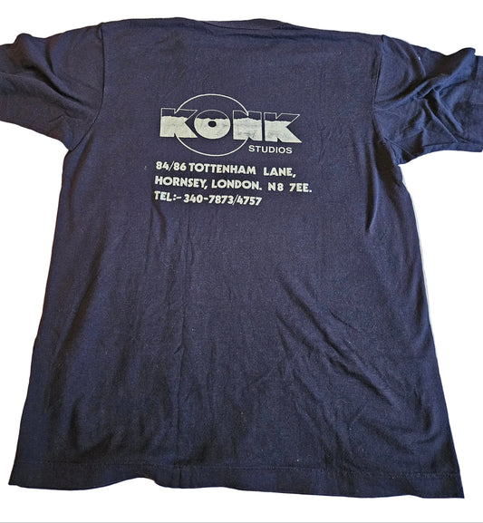 Konk Studios tee - back with full address 84/86 Tottenham Lane Hornsey London N8 7EE