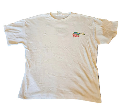 Laurentide Rock Festival tee - front full view with embroidered chest logo on white