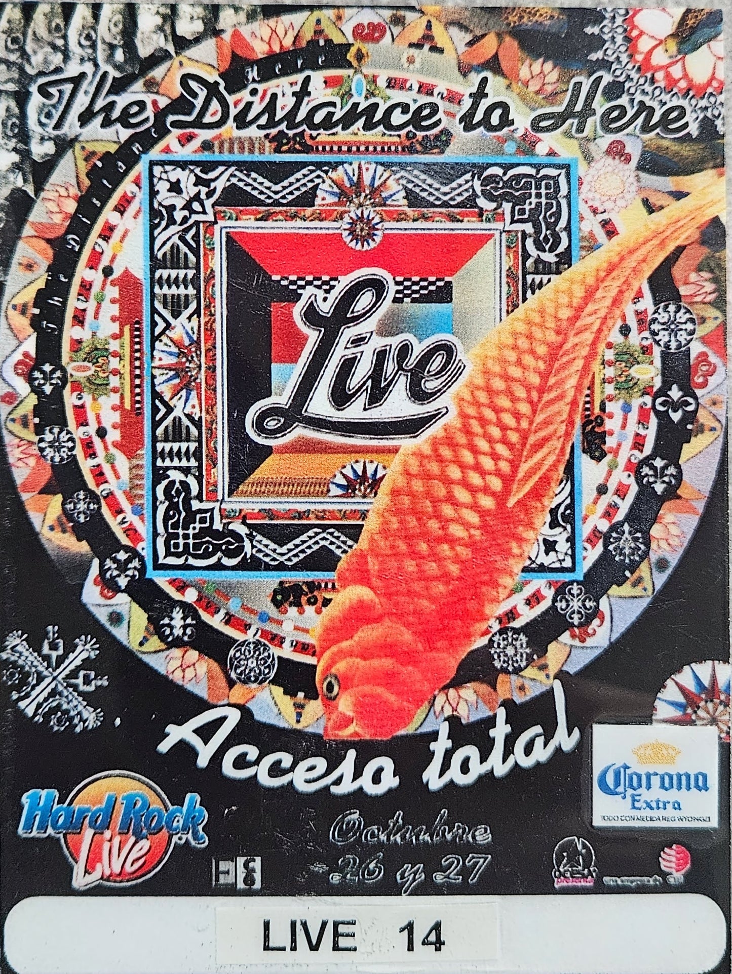 Live – 'The Distance to Here' Hard Rock Live Acceso Total Laminate | Johnny "JW" Roberts Closet