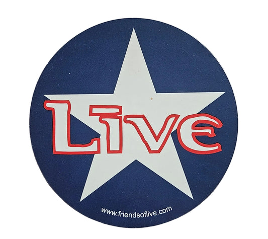 Live — Friends of Live Official Fan Club Round Sticker, Unused | Johnny "JW" Roberts Closet