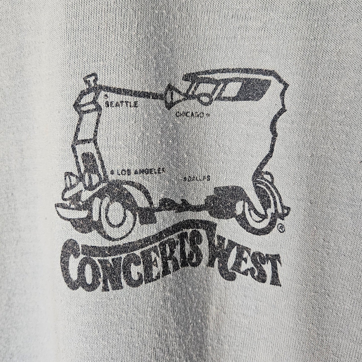 Led Zeppelin 1977 Concerts West North America Tour Shirt (M, Light Blue)