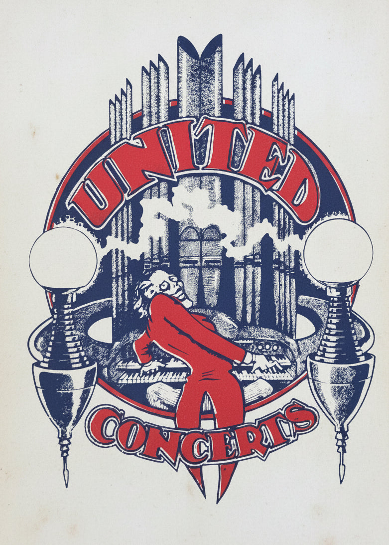 United Concerts – Vintage Unused Sticker, Doc Gans Archive