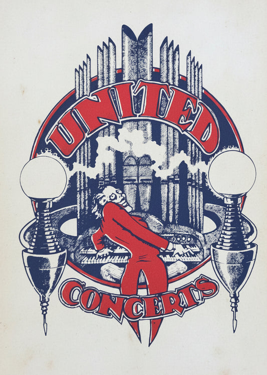 United Concerts – Vintage Unused Sticker, Doc Gans Archive