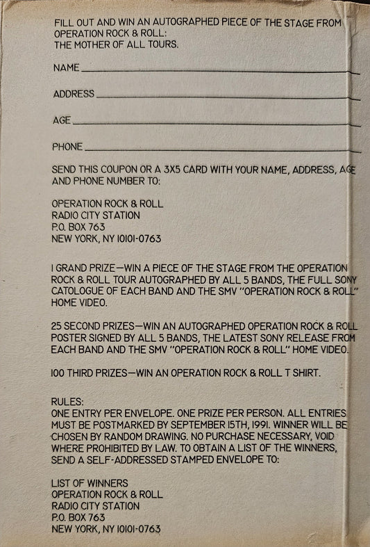 NEW SEALED - Operation Rock & Roll 1991 Giveaway Cassette Tape (14-Song Demo) Judas Priest, Motörhead & More