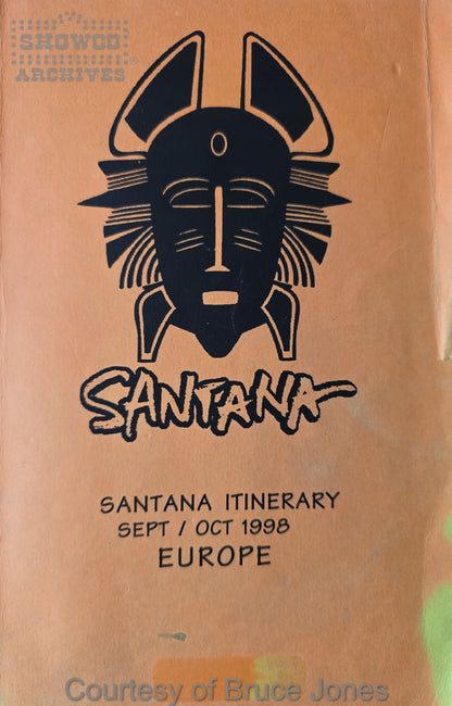 Santana Europe Tour 1998 – Complete Official Itinerary (Courtesy of Bruce Jones)