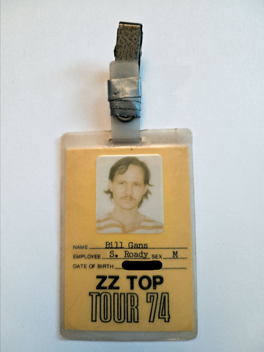 ZZ Top Tour '74 – Bill Gans Crew ID Pass