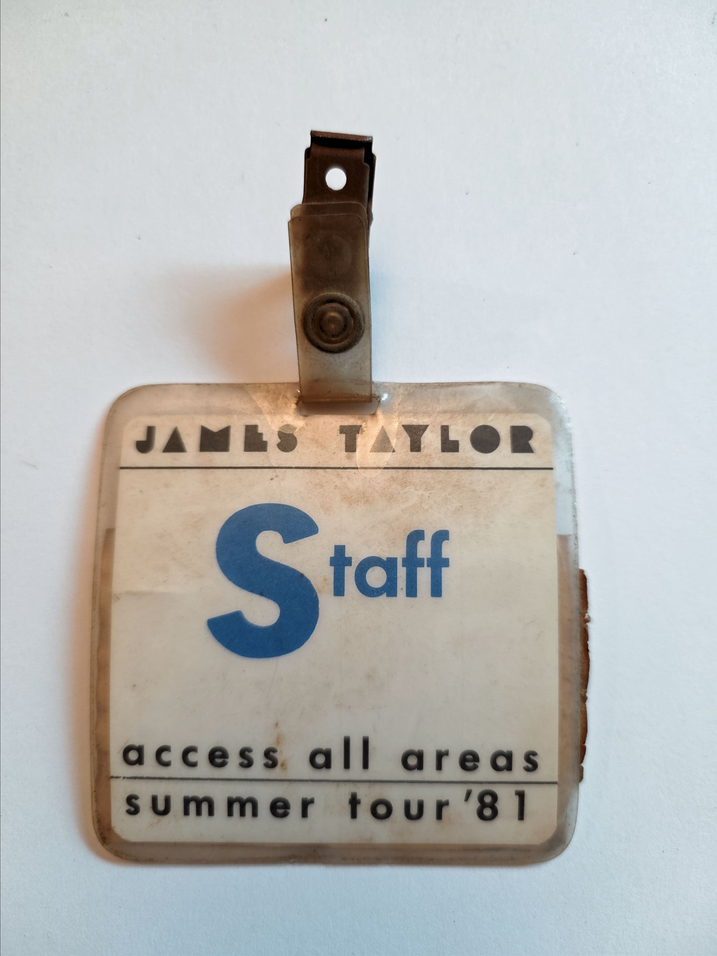 James Taylor Staff Tour Laminate 1981 – Crew Issue #3