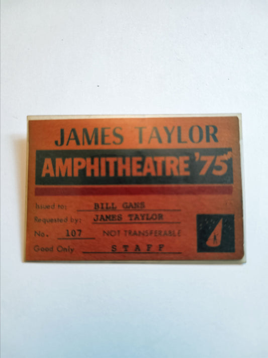James Taylor Amphitheatre '75 Staff Badge – Bill Gans