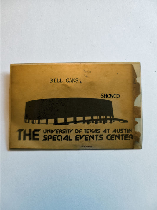 SHOWCO / University of Texas at Austin Special Events Center Badge – Bill Gans