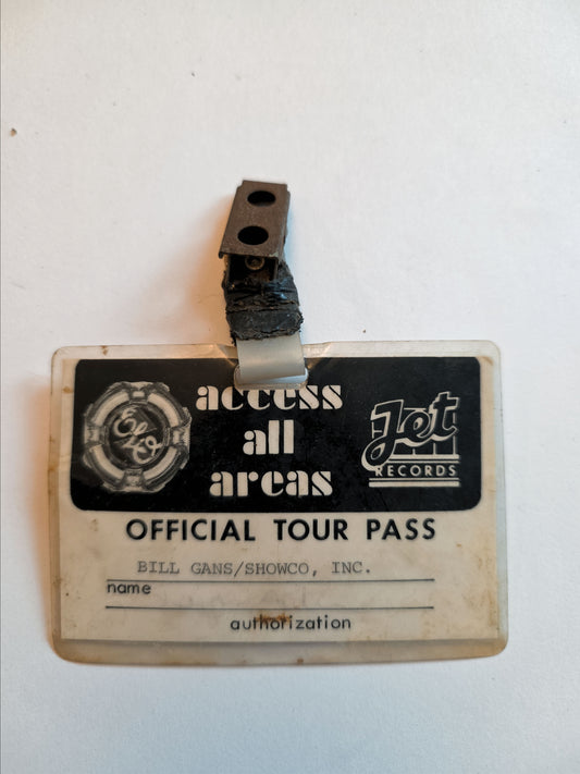 ELO / Jet Records Access All Areas Official Tour Pass – Bill Gans / SHOWCO