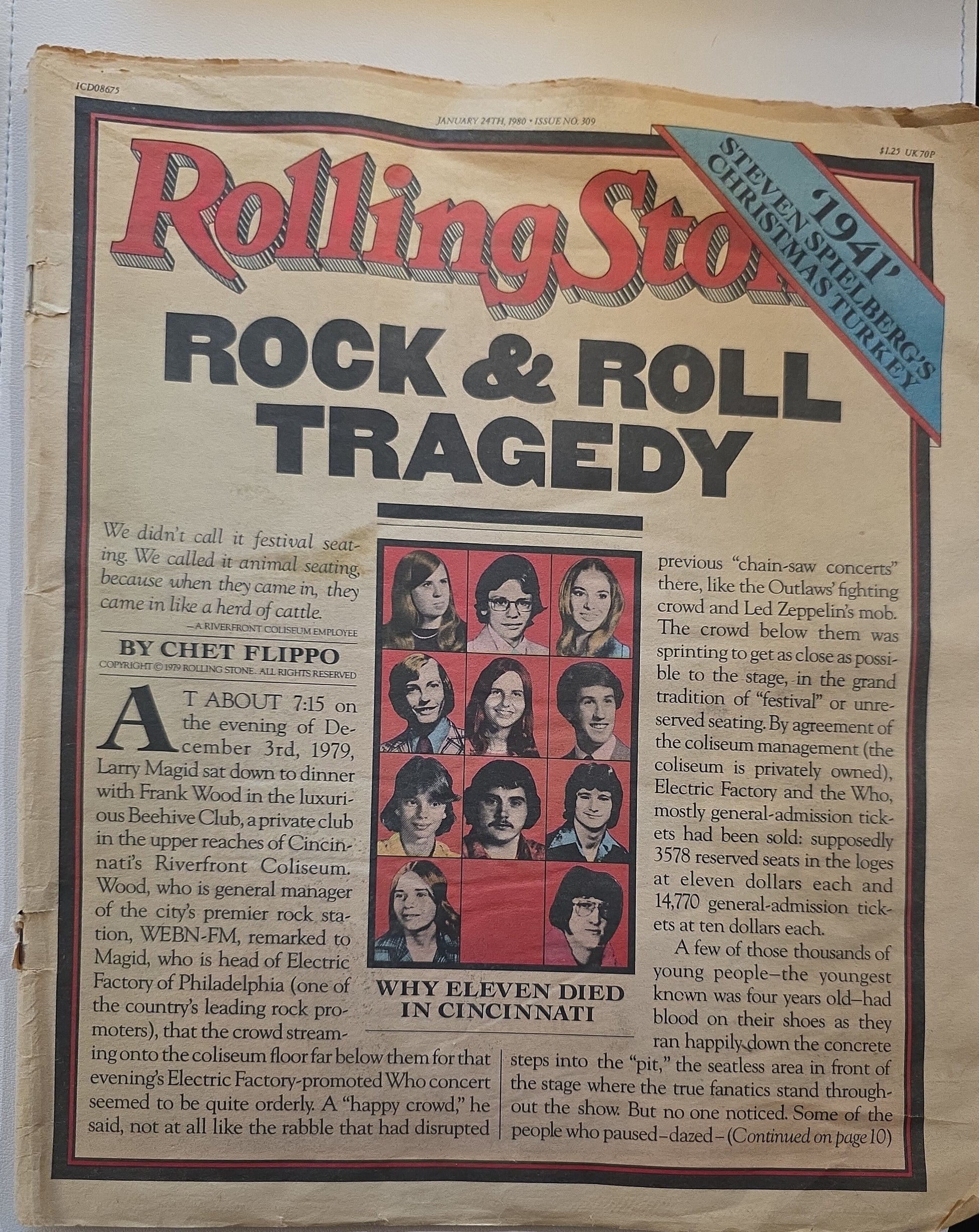 Rolling Stone #309 January 24 1980 - cover: Rock & Roll Tragedy Why Eleven Died in Cincinnati