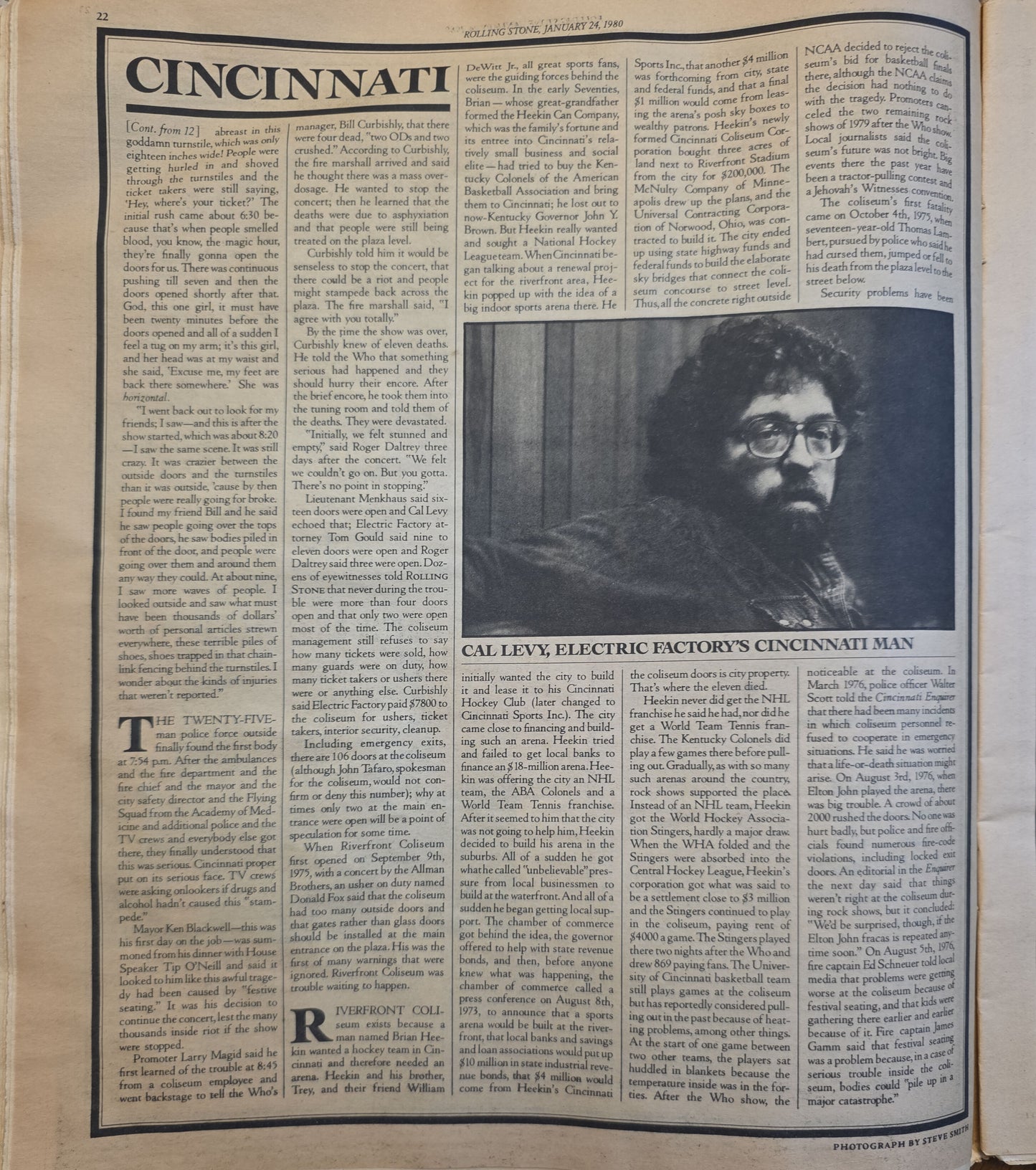 Rolling Stone #309 - Cincinnati investigation continued pages