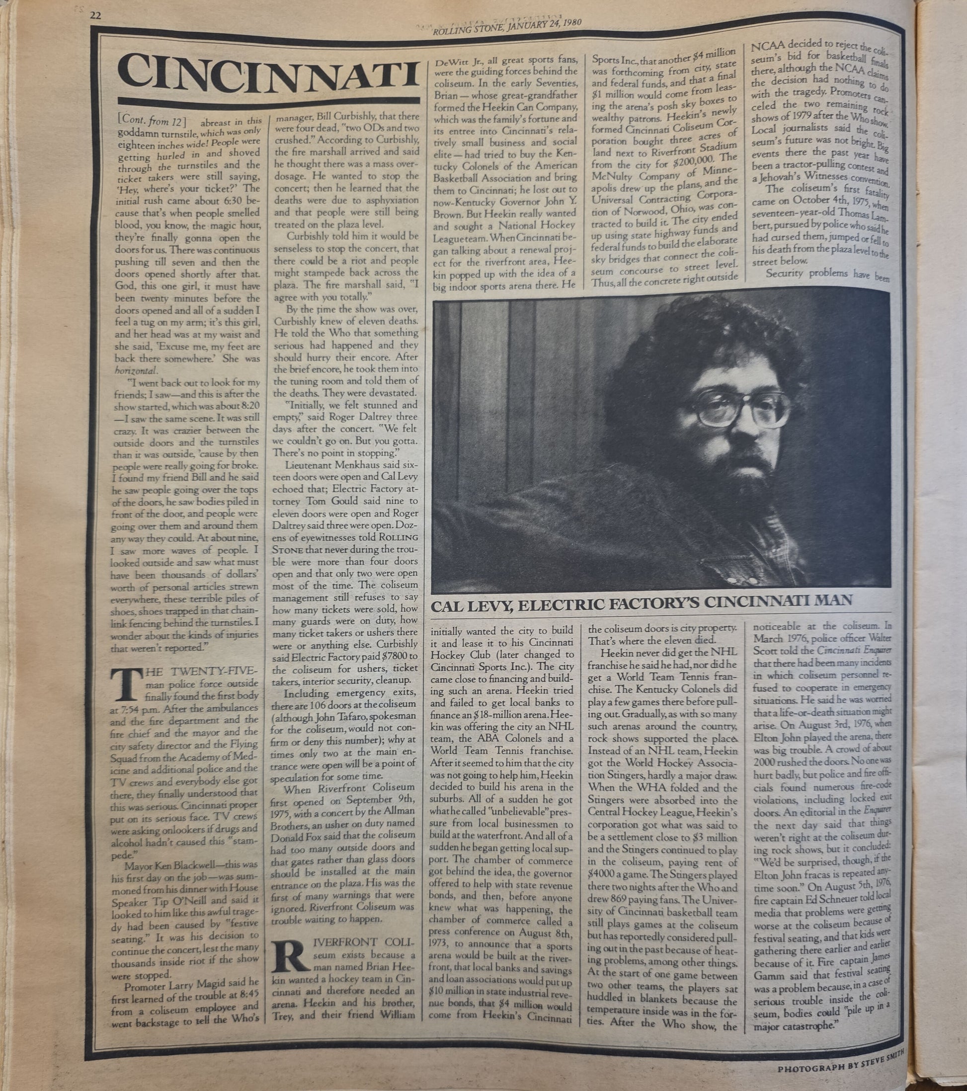 Rolling Stone #309 - Cincinnati investigation continued pages