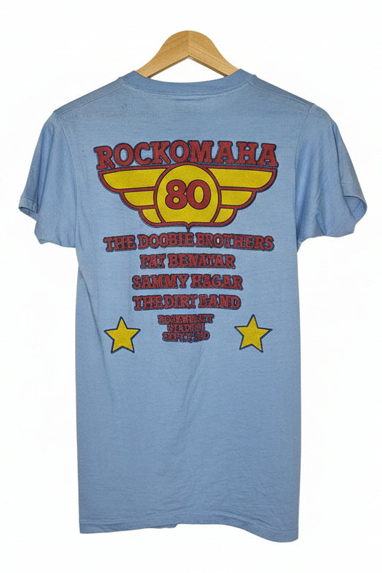 Rockomaha 1980 Festival T-Shirt - Doobie Brothers, Pat Benatar, Sammy Hagar