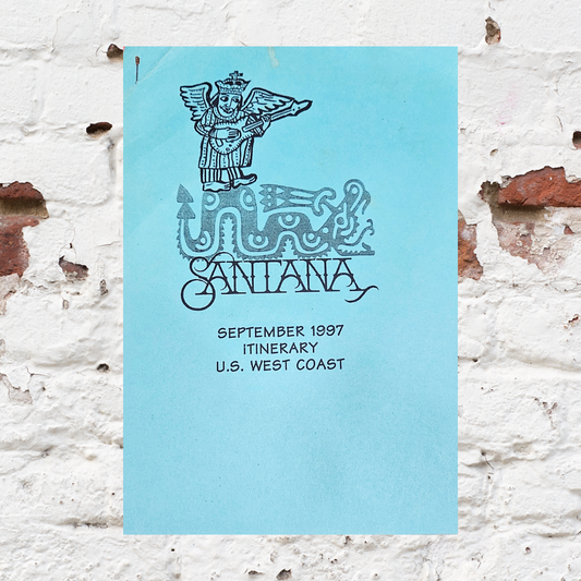 Santana US West Coast 1997 Tour Official Itinerary | Bruce Jones Closet