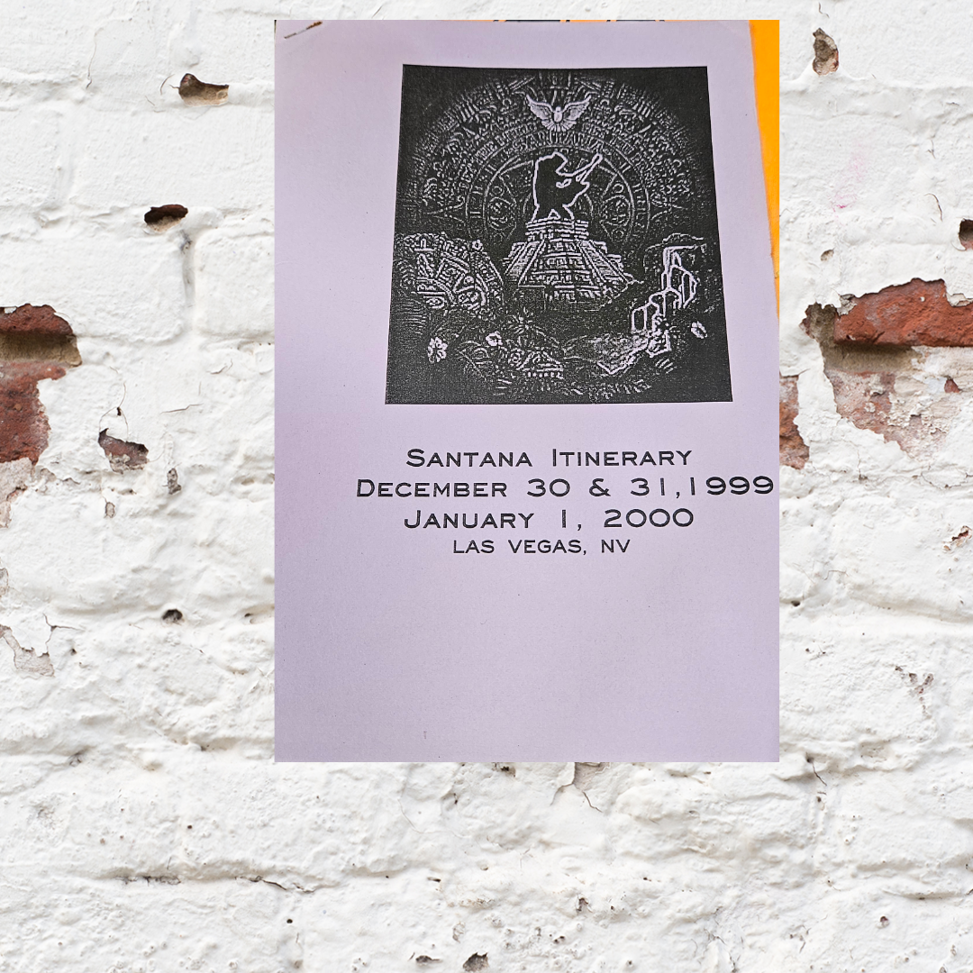 Santana New Year’s Eve 1999–2000 Las Vegas Official Itinerary | Bruce Jones Closet