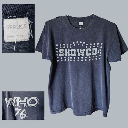 The Who 1976 Black Shirt with Silver Print (Neck Hole)