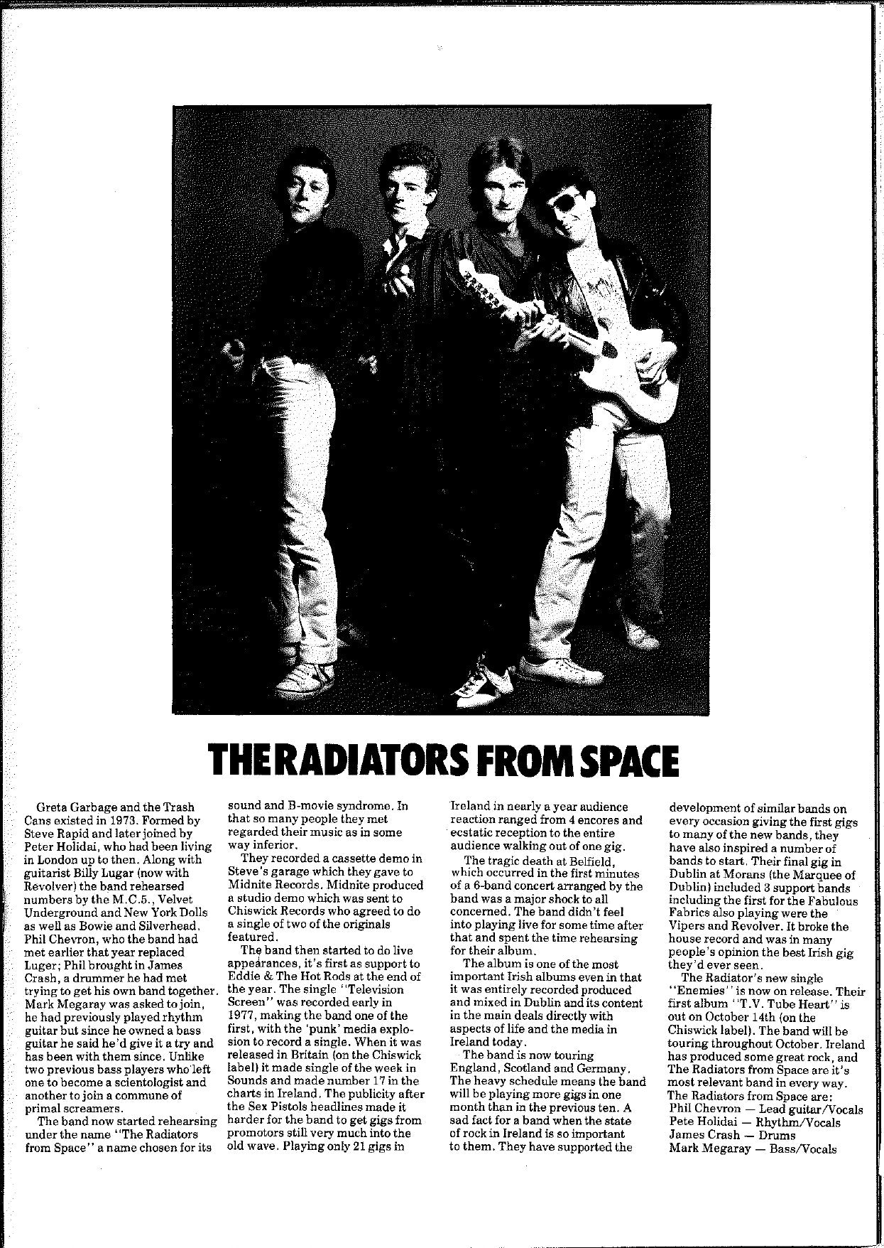 Thin Lizzy 1977 tour programme - Philip Lynott lyrics book ad and Scott Gorham Marshall endorsement