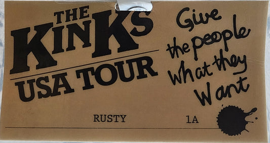 The Kinks USA Tour Give The People What They Want Pass