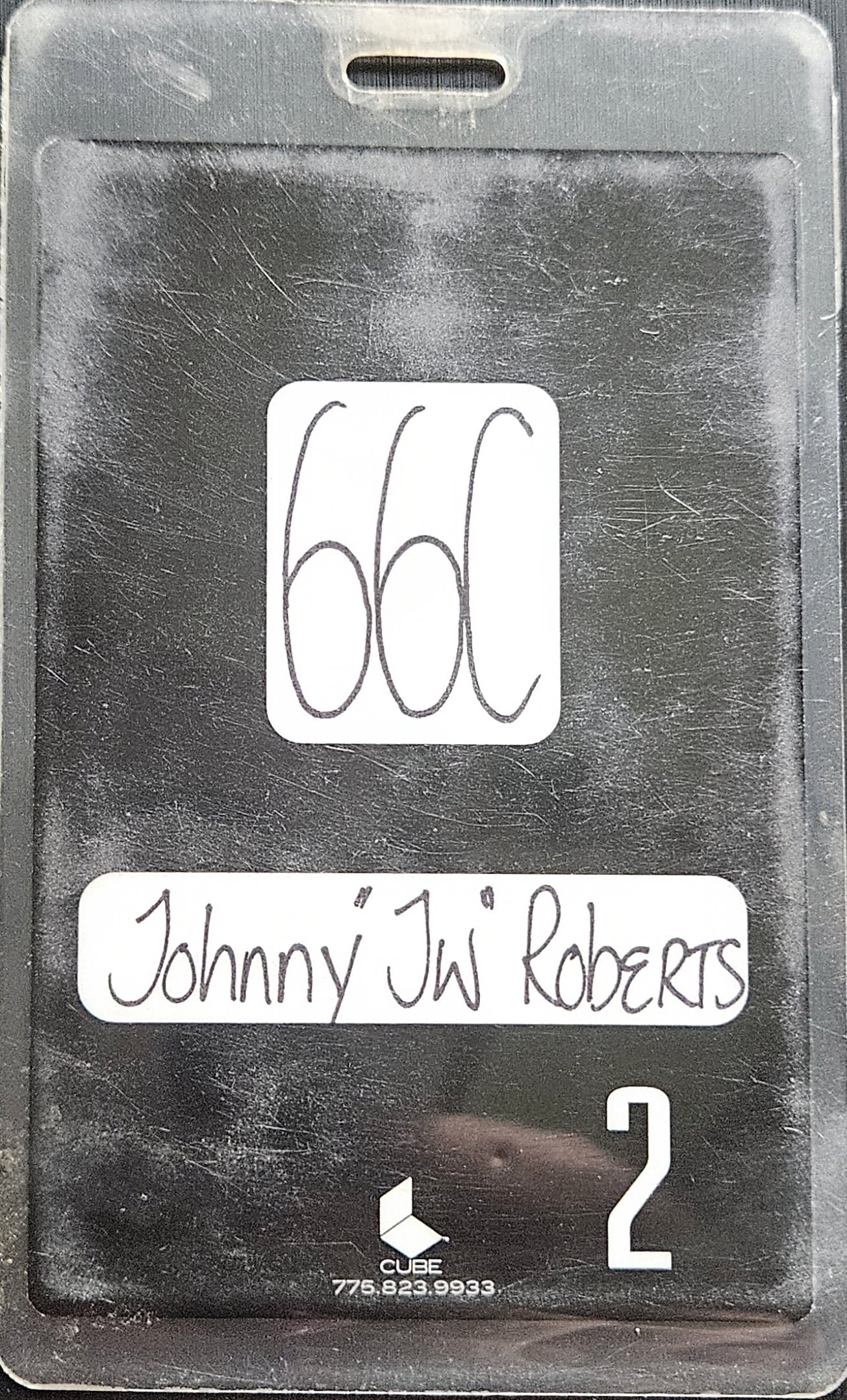 Van Halen – 2004 Tour All Access Laminate No. 66C | Johnny "JW" Roberts Closet