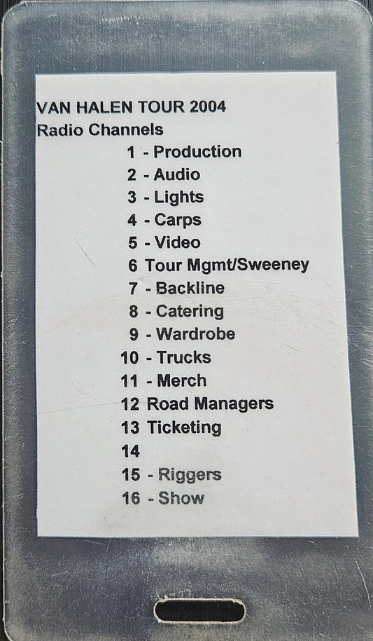 Van Halen Tour 2004 — Original Radio Channel Laminate with Lanyard, JW Roberts