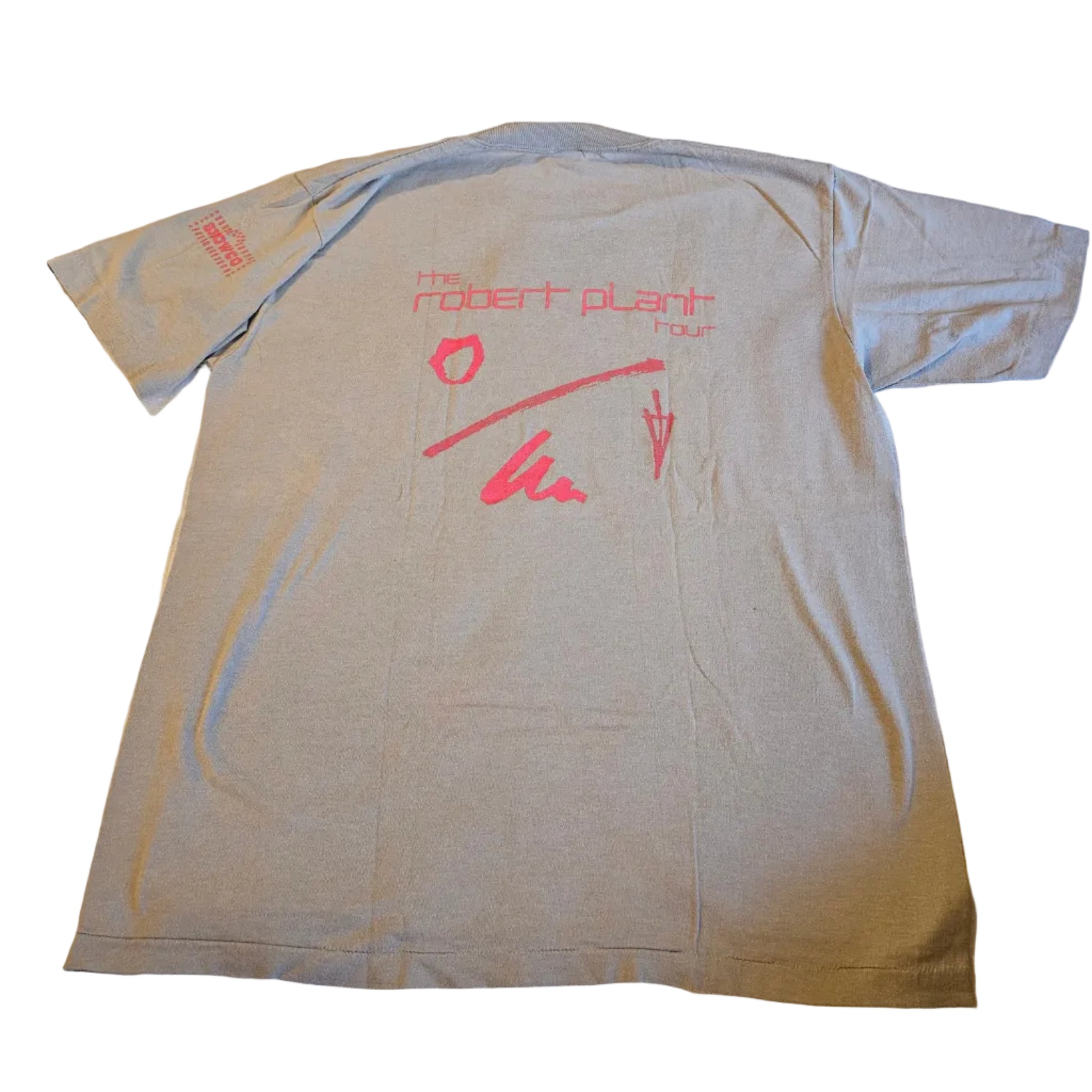 Vari-Lite Robert Plant 1983 POM Tour crew tee - back with tour graphic and SHOWCO sleeve